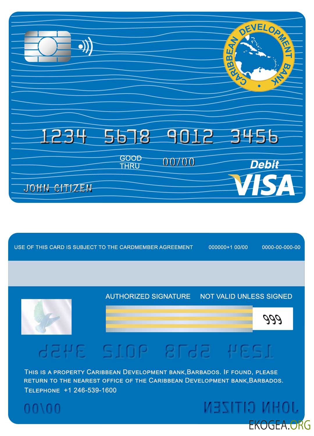 Carte visa de la Banque de développement des Caraïbes de la Barbade